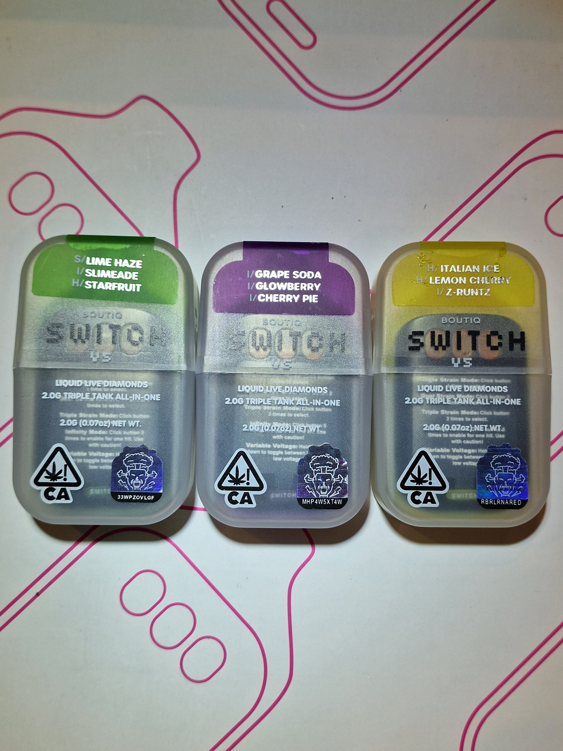 Boutiq Switch V5 - 3in1 - 3 flavor 2 gram vape - Image 5
